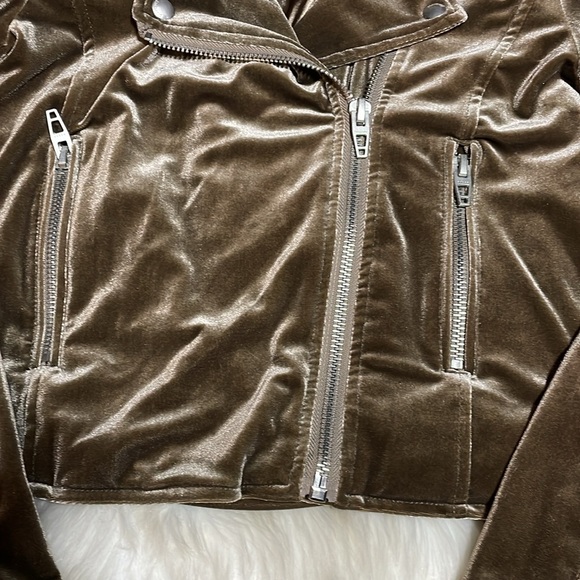 BLANKNYC-Mocha Cropped Velour Jacket Accent Zippers & Versatile Snaps-XS-#0060 - Picture 7 of 11